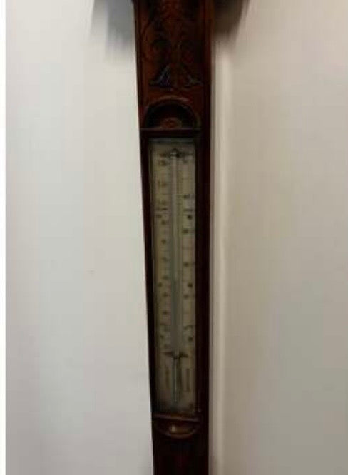 Antique Light Oak Stick Barometer. London maker