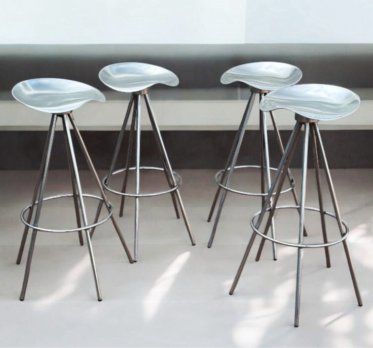Aluminium & Chrome Jamaica Stools, design by Pepe Coates for Amat.