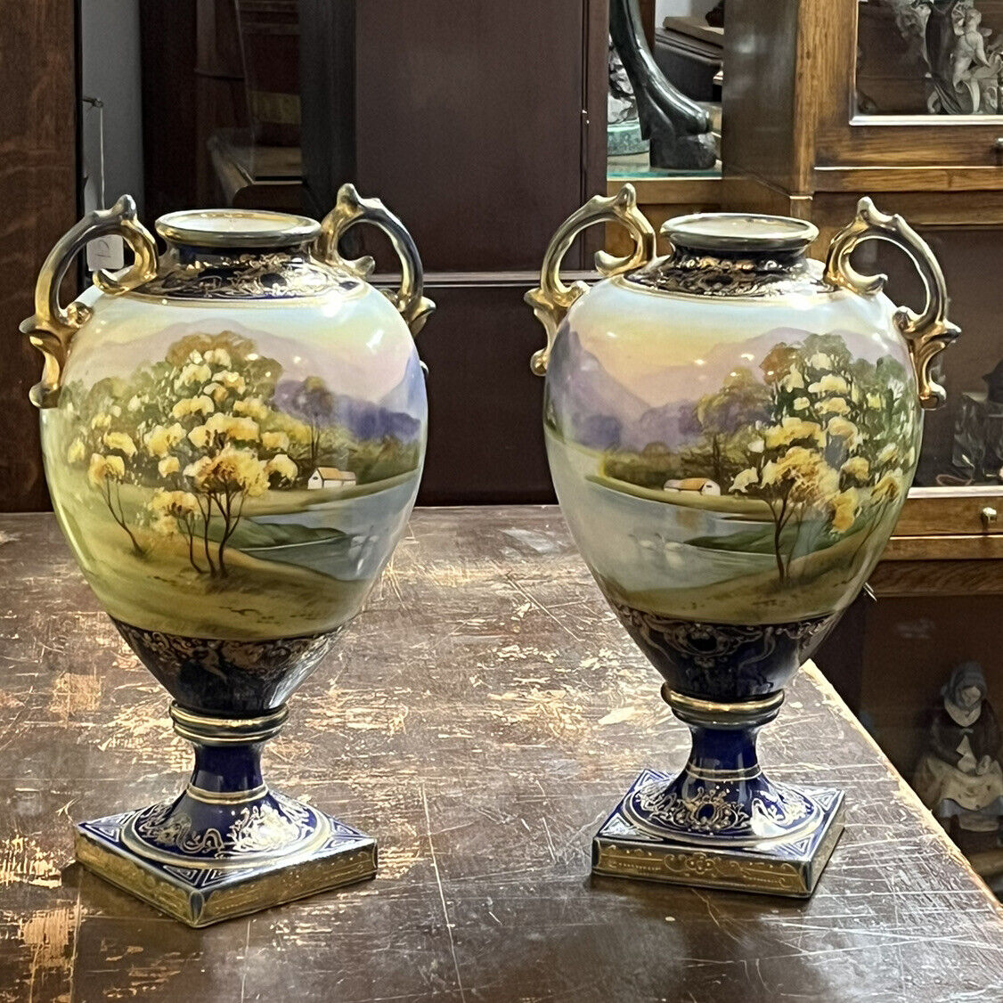 Antique Japanese Highly Decorated Vases. Large & Impressive.