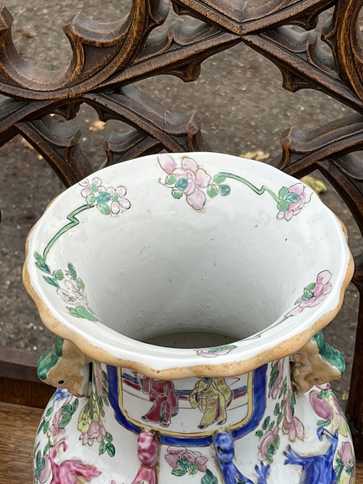 Pair Of Canton Vases. LARGE & IMPRESSIVE.