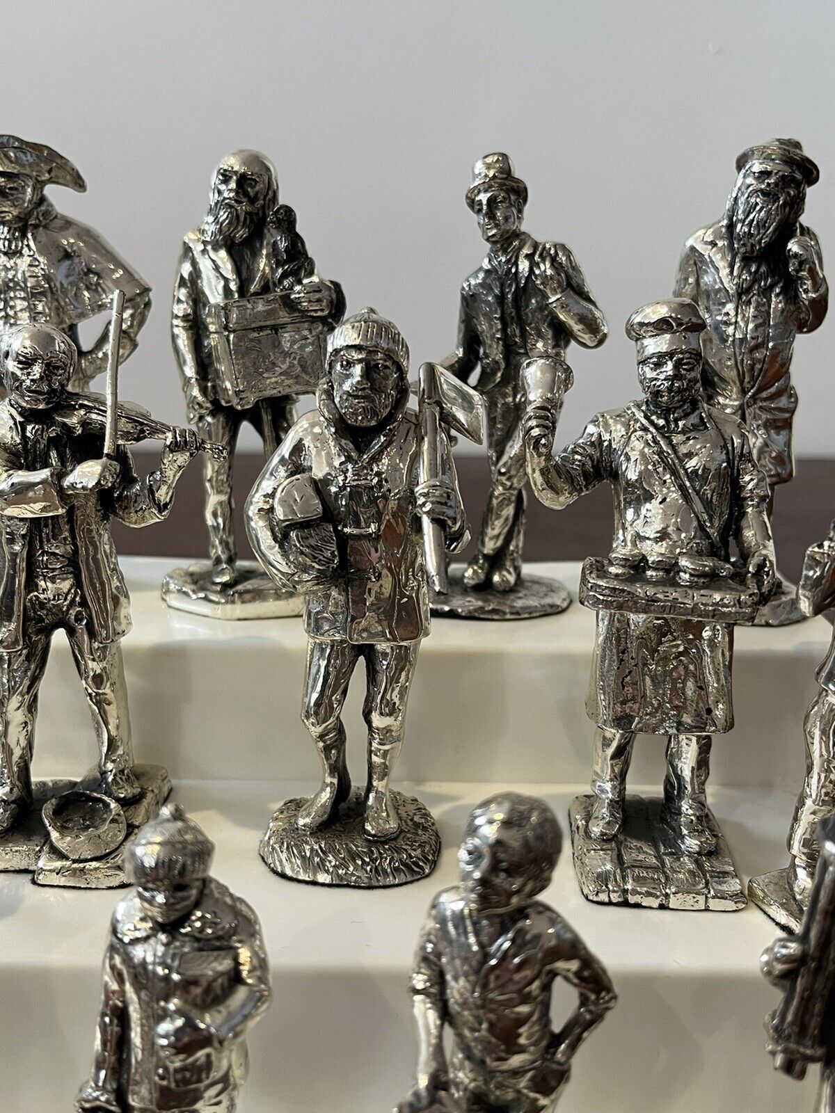 Silver Plate Cries Of London Figures, Highly Detailed And Very Good Quality