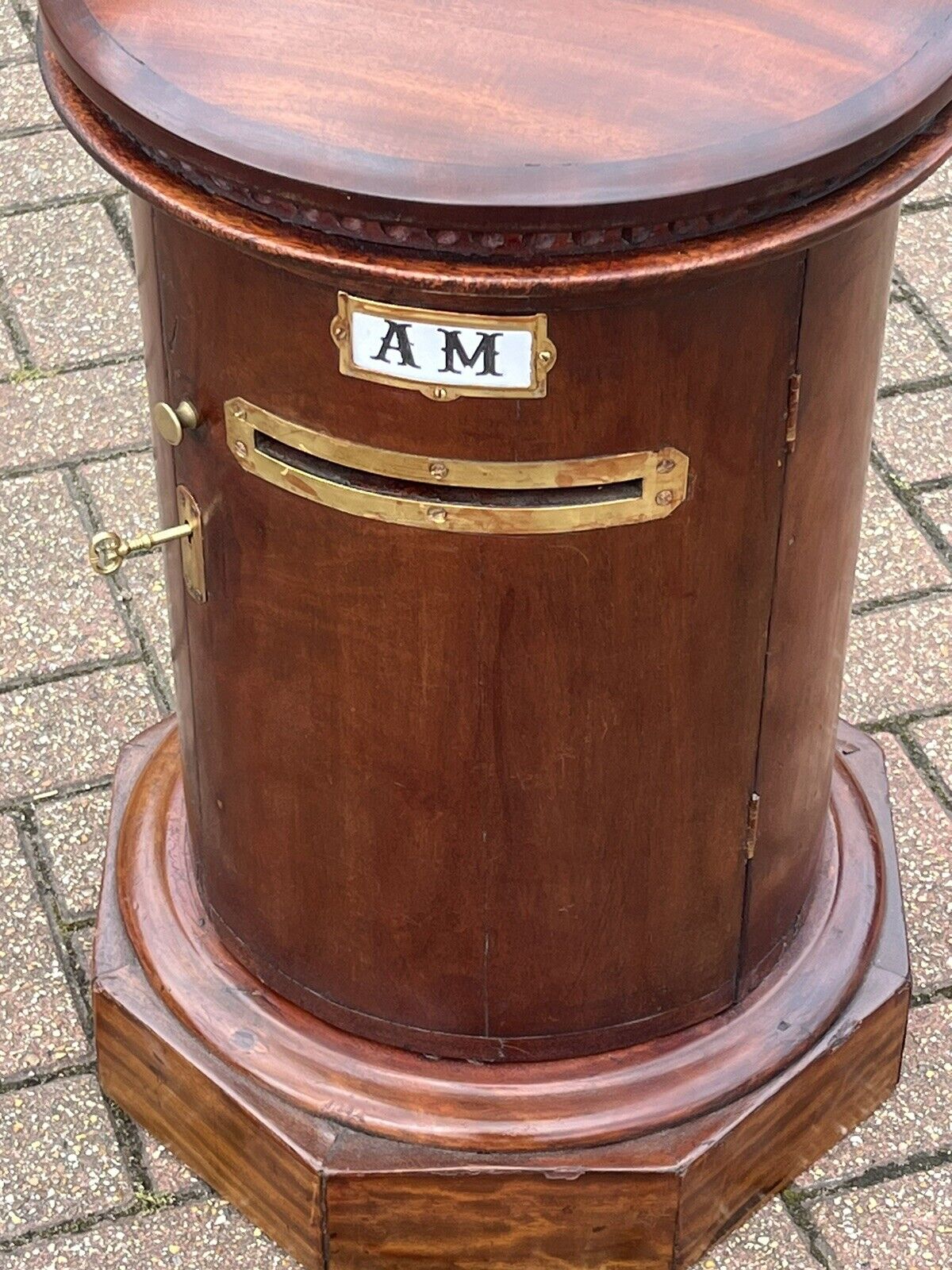 Antique Country House Letter/ Pillar Box, With Working Key & Lock. LARGE IN SIZE