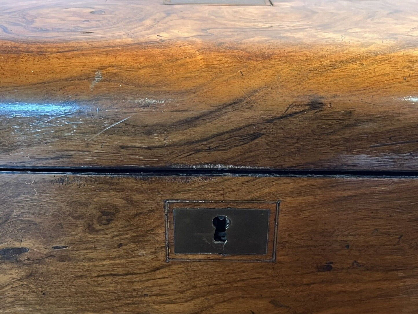 Burr Walnut Victorian Writing Box & Slope With Fitted Interior.