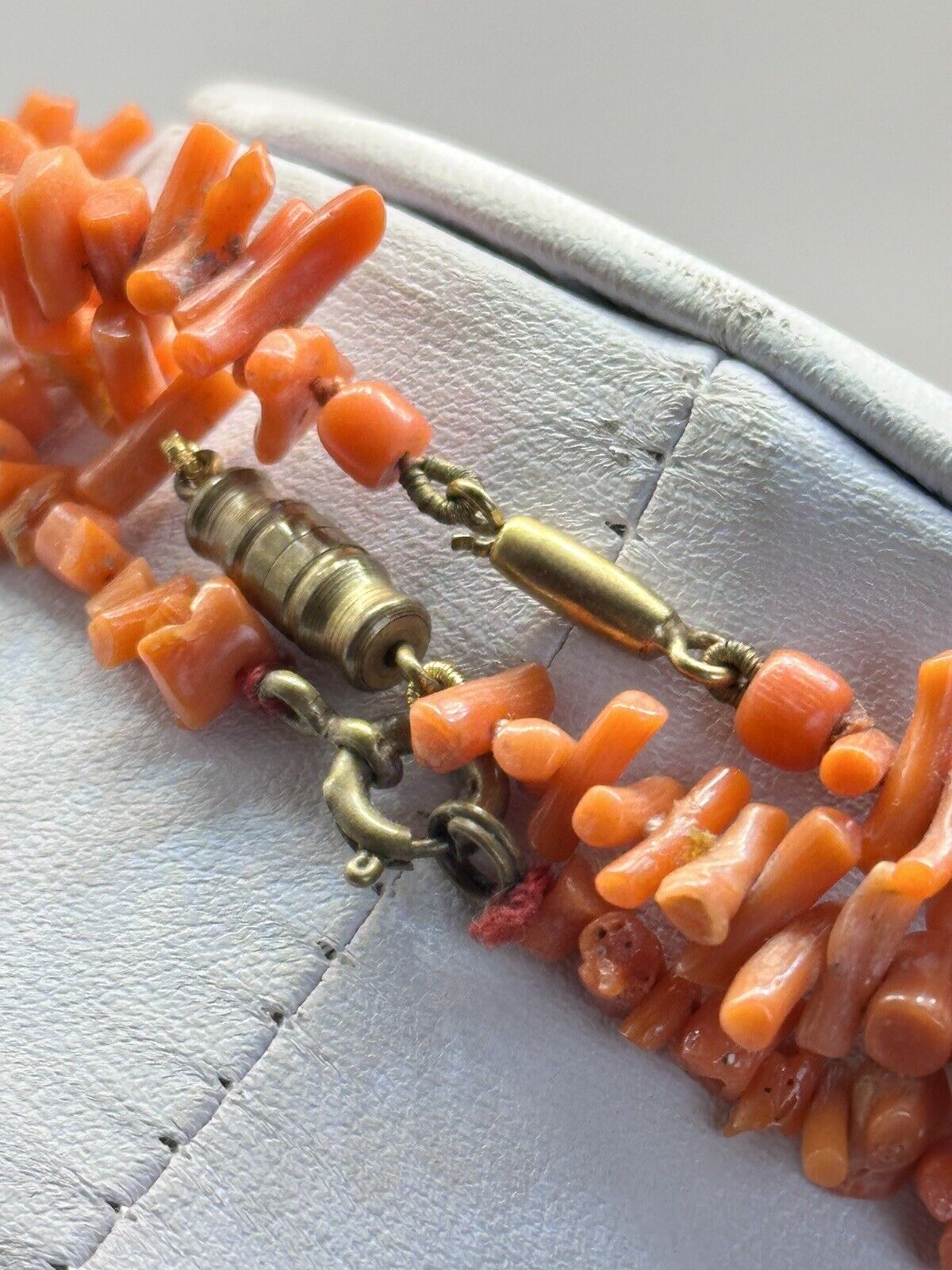 Vintage Set Of 3 Coral Strand Necklaces