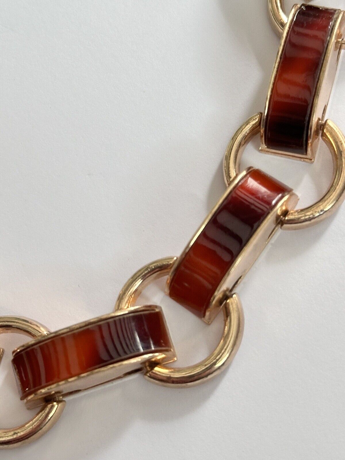Vintage 1980s Gold Tone Brown Designer Style Necklace