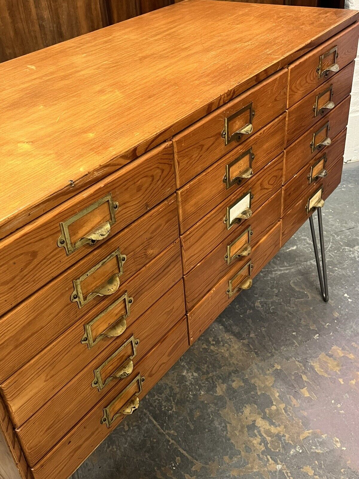 Mid Century Bank Of Collectors Drawers. 15 Drawers. Good Quality.