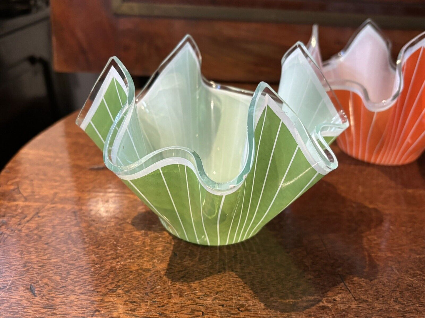 Mid Century Glass Hankkerchief Bowls