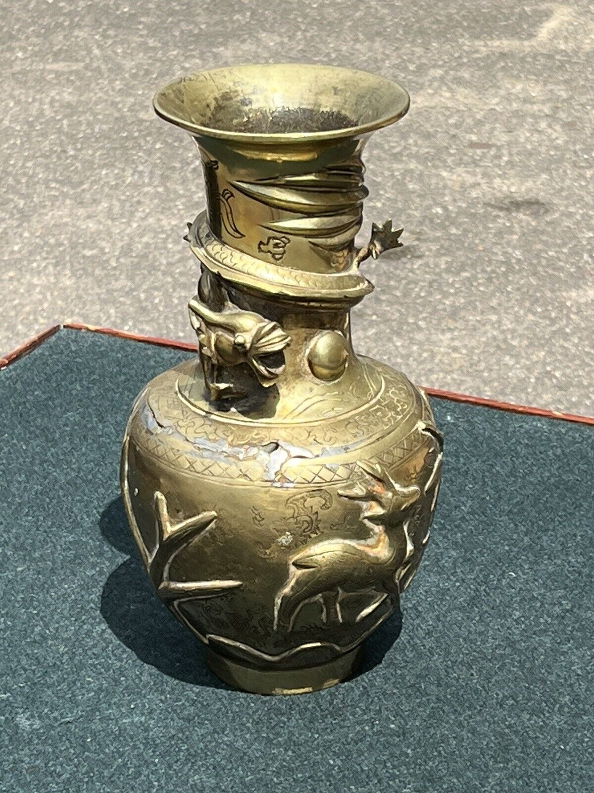Antique Chinese Vase Decorated With A Dragon