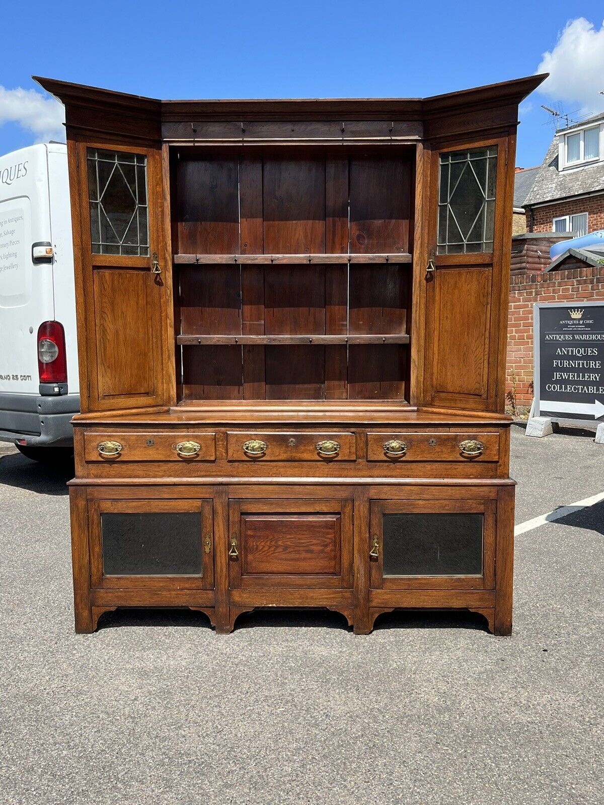 Georgian Oak Dresser, Amazing Colour, Loads Of Storage.