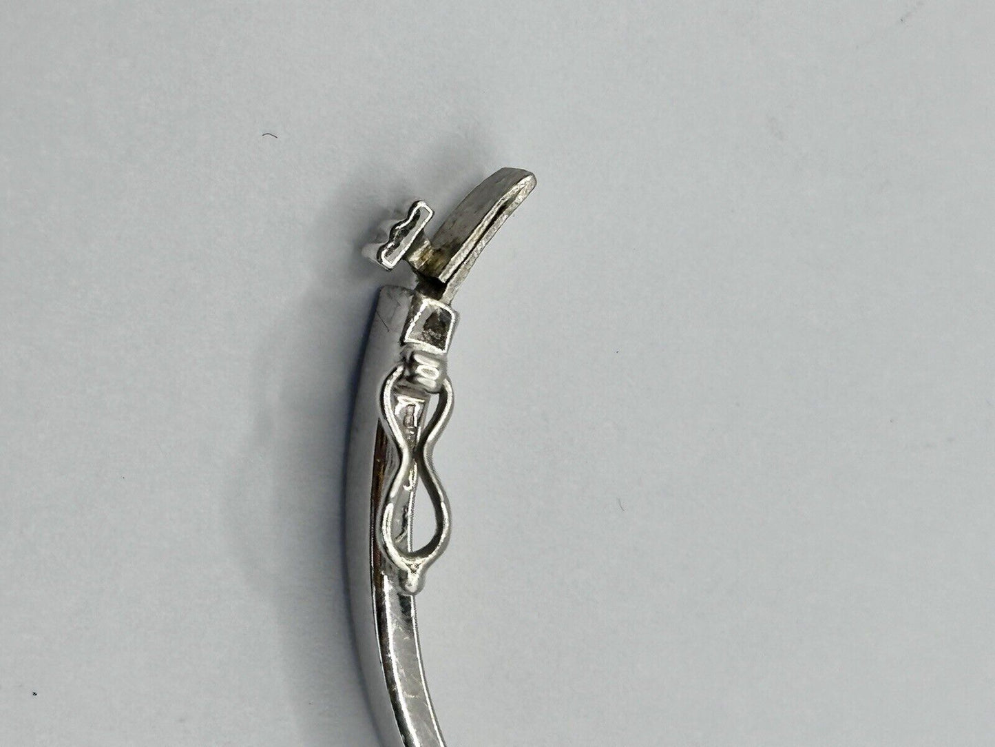 Vintage Silver 925 Swirl Gold Plated Bangle Safety Catch