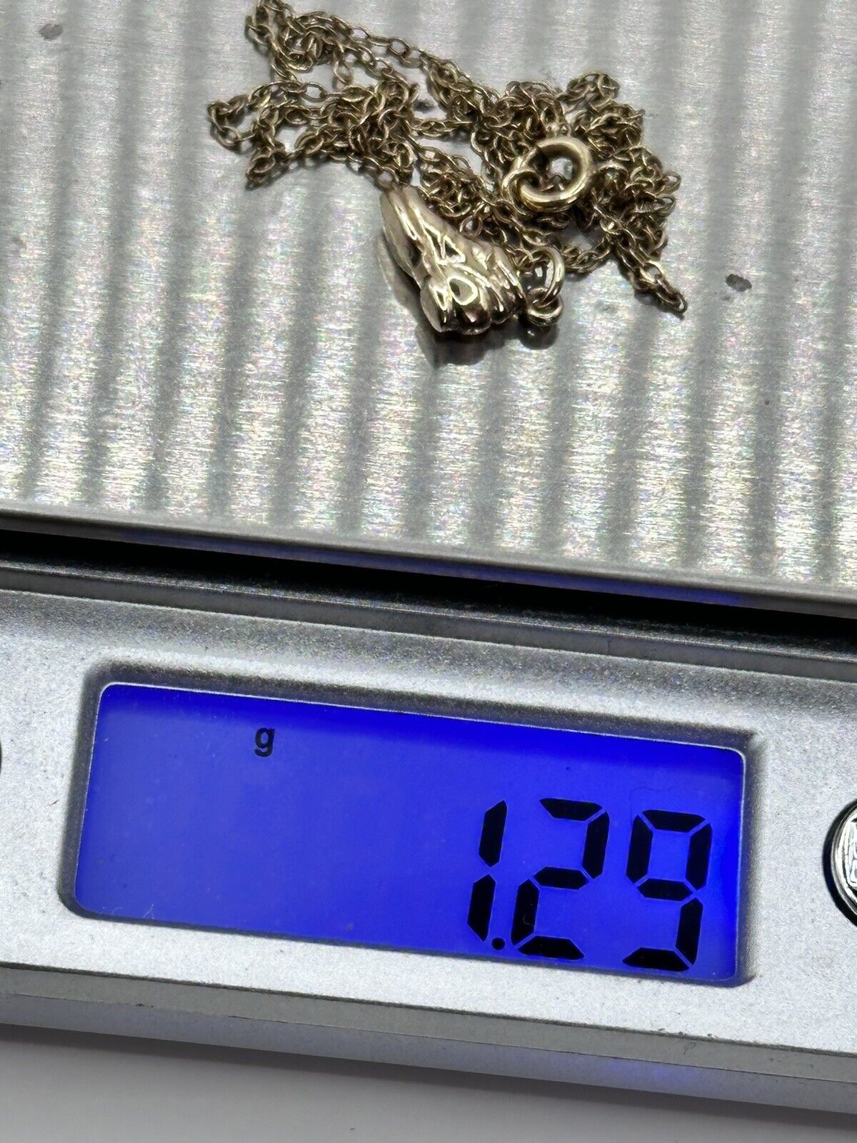 Vintage 9ct Gold Boot Pendant Necklace