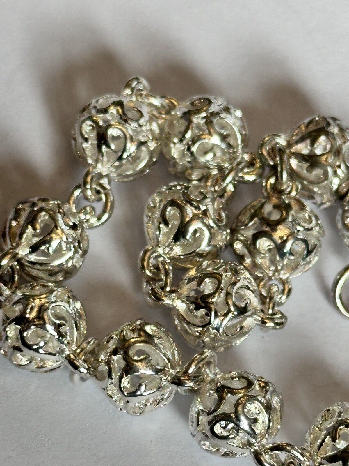 Silver 925 Detailed Balls On Chain With Drop Bracelet 22.70g