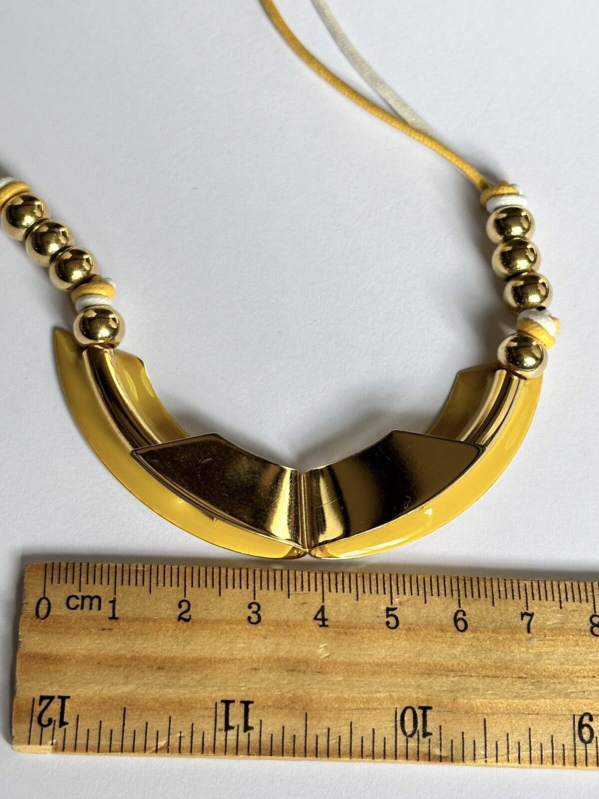 Vintage 1980s Gold Tone Yellow Necklace