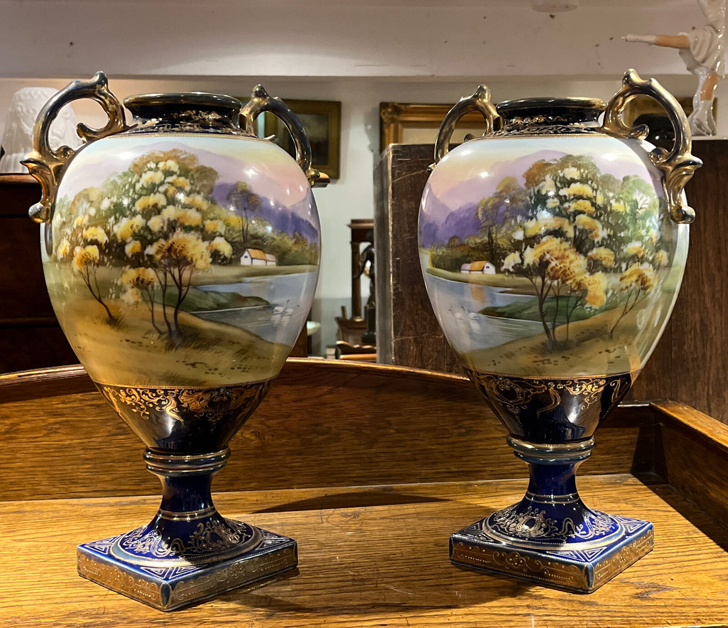 Antique Japanese Highly Decorated Vases. Large & Impressive.