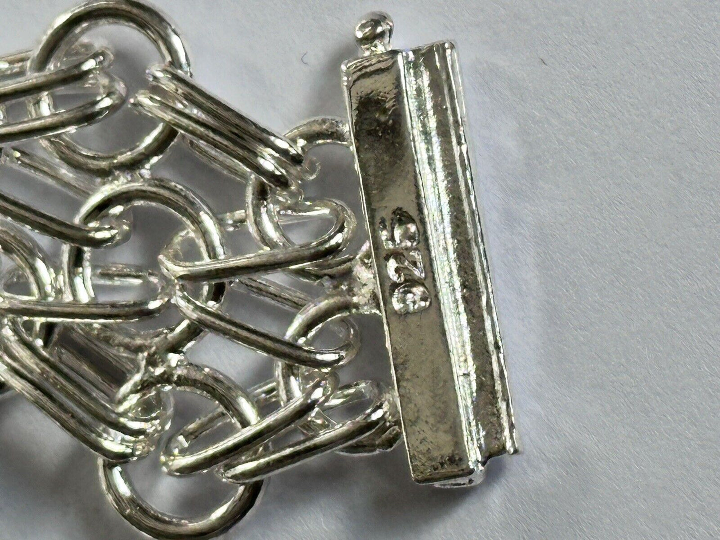 Silver 925 Detailed Chain Link Bracelet 25.52g