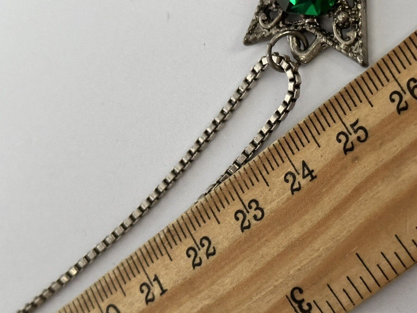 Vintage Maltese Cross Multicoloured Diamantés Pendant On Silver 925 Chain