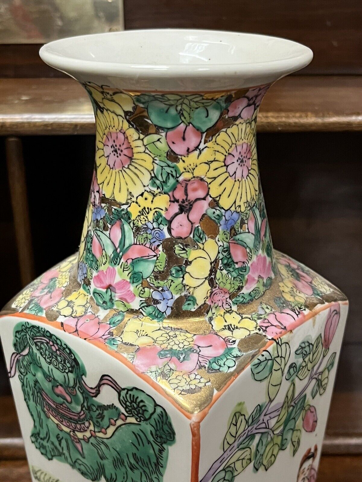 Pair Of Famille Rose Chinese Vases