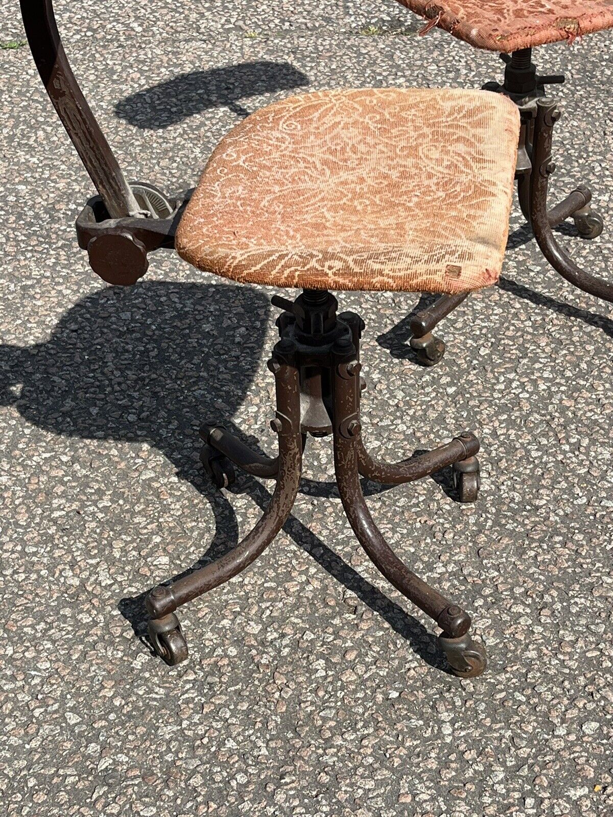 Pair Of Industrial Machinists Chairs, Extremely Good Quality. Fab Design