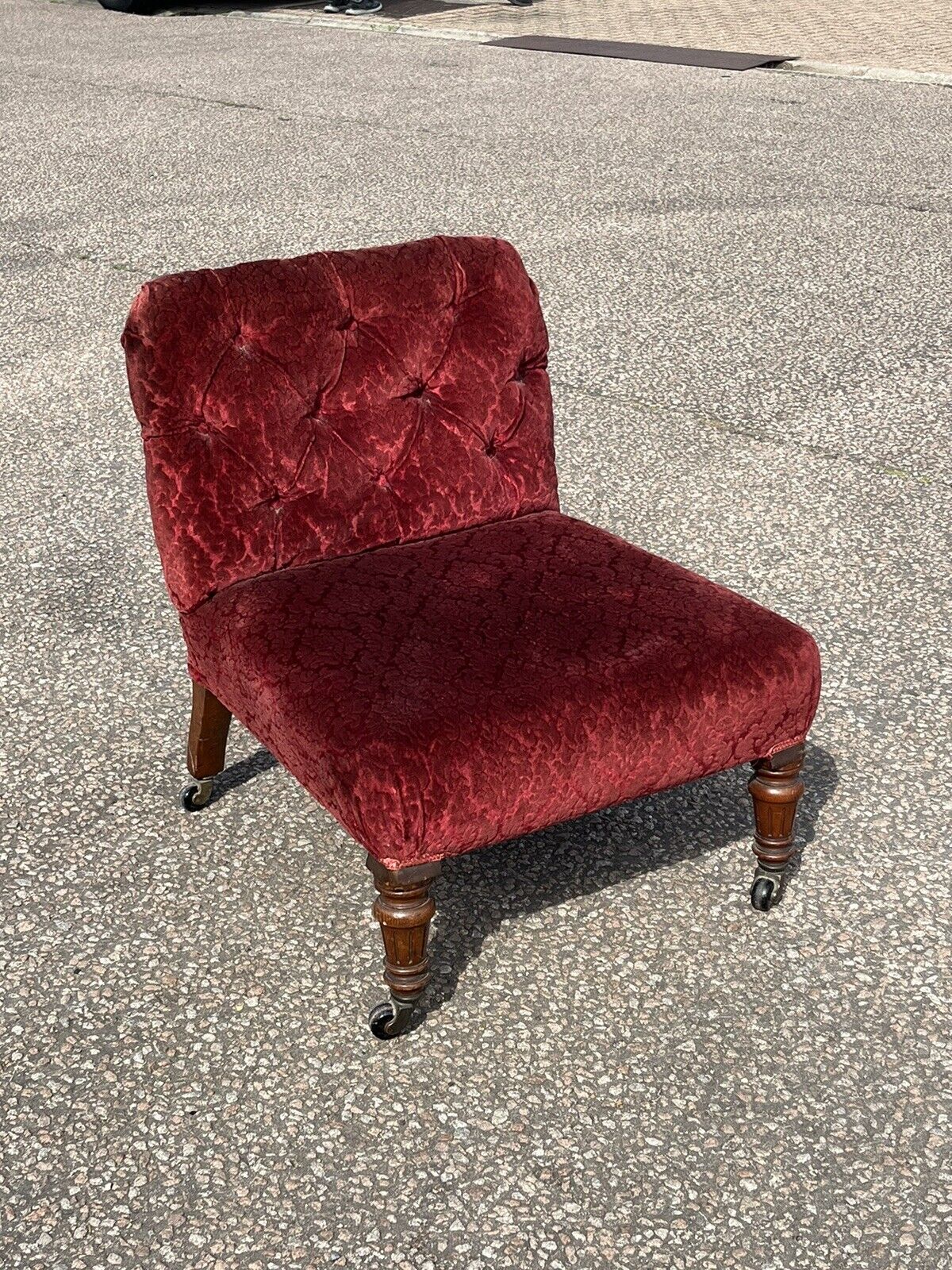 Victorian Chair/ Stool, On Castors.