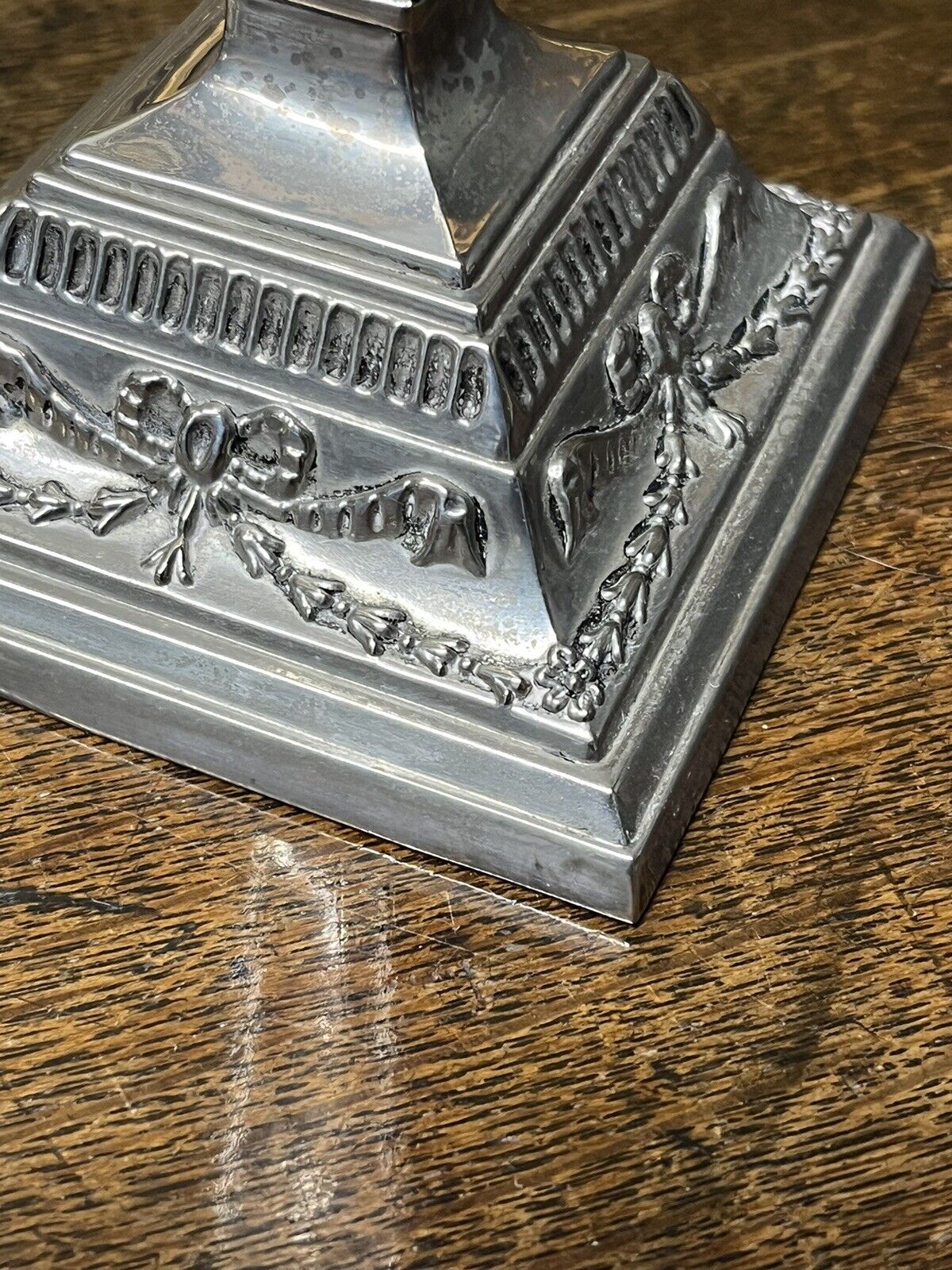 Pair Of Silver Plate Candlesticks With Original Box