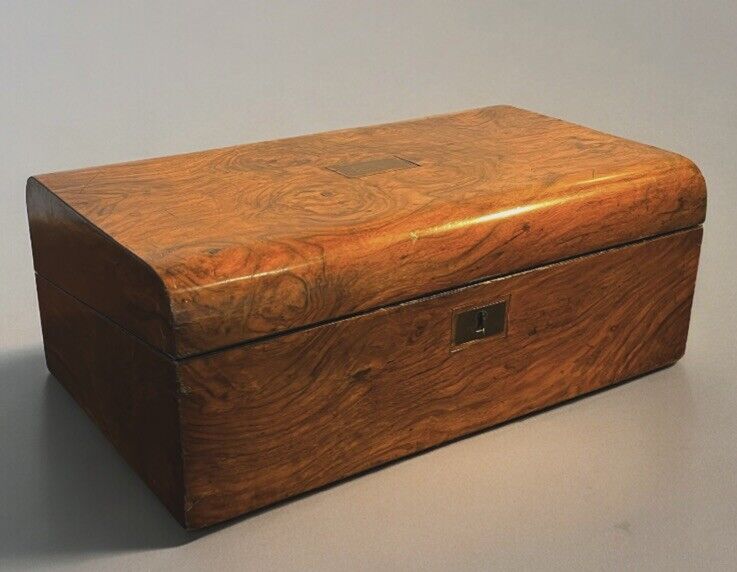 Burr Walnut Victorian Writing Box & Slope With Fitted Interior.
