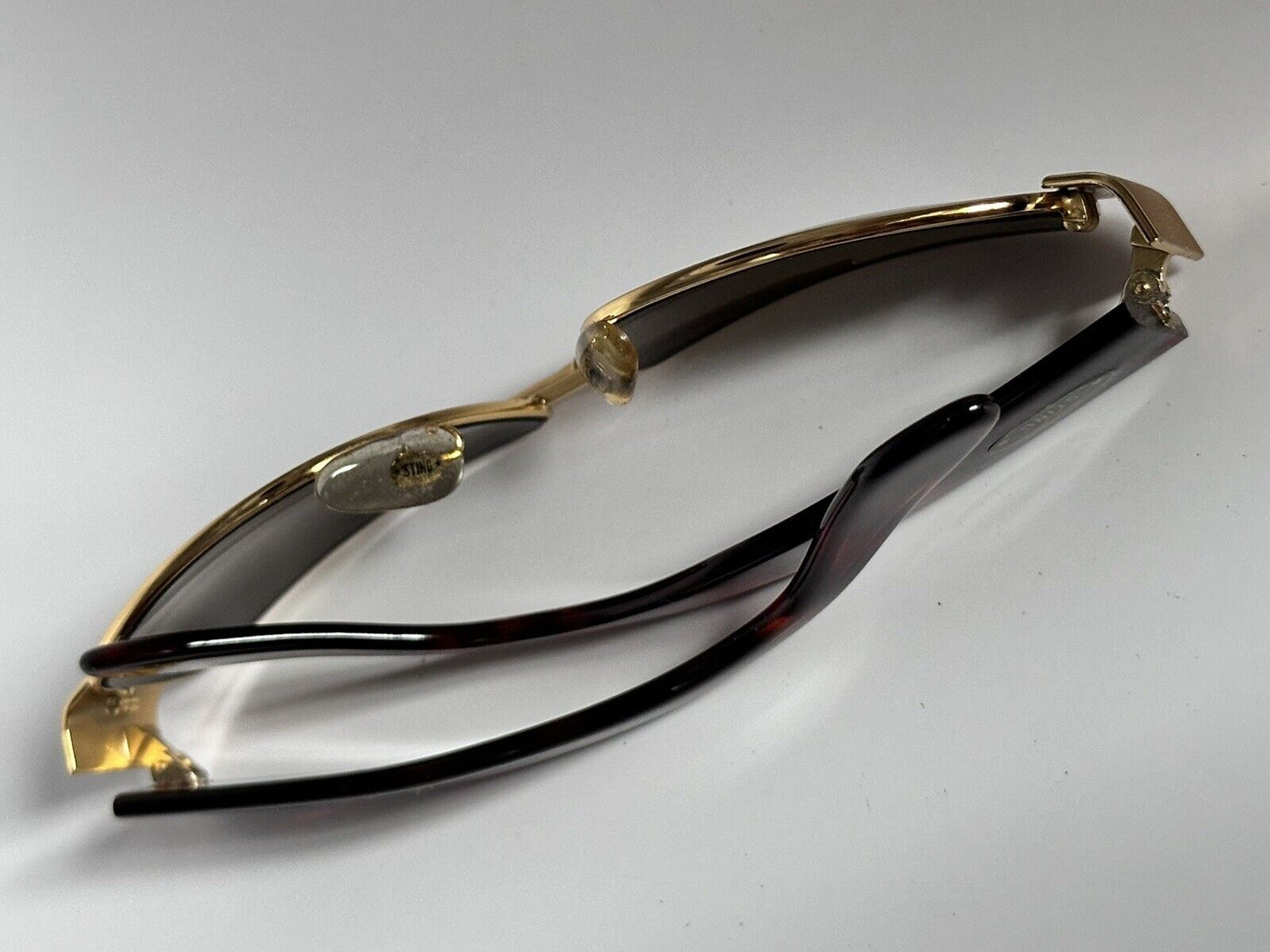 Vintage 80s Tortoise Frame Gold Tone Sting Sunglasses