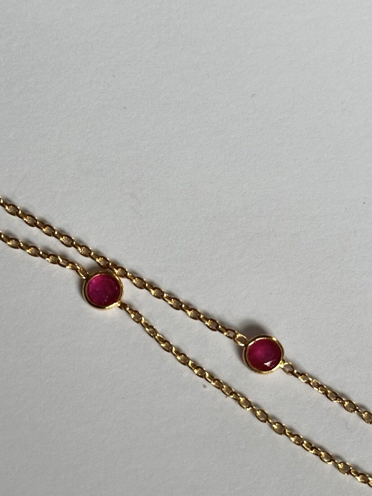 18k Gold Vermeil On 925 Silver Natural Amethyst And Ruby Necklace