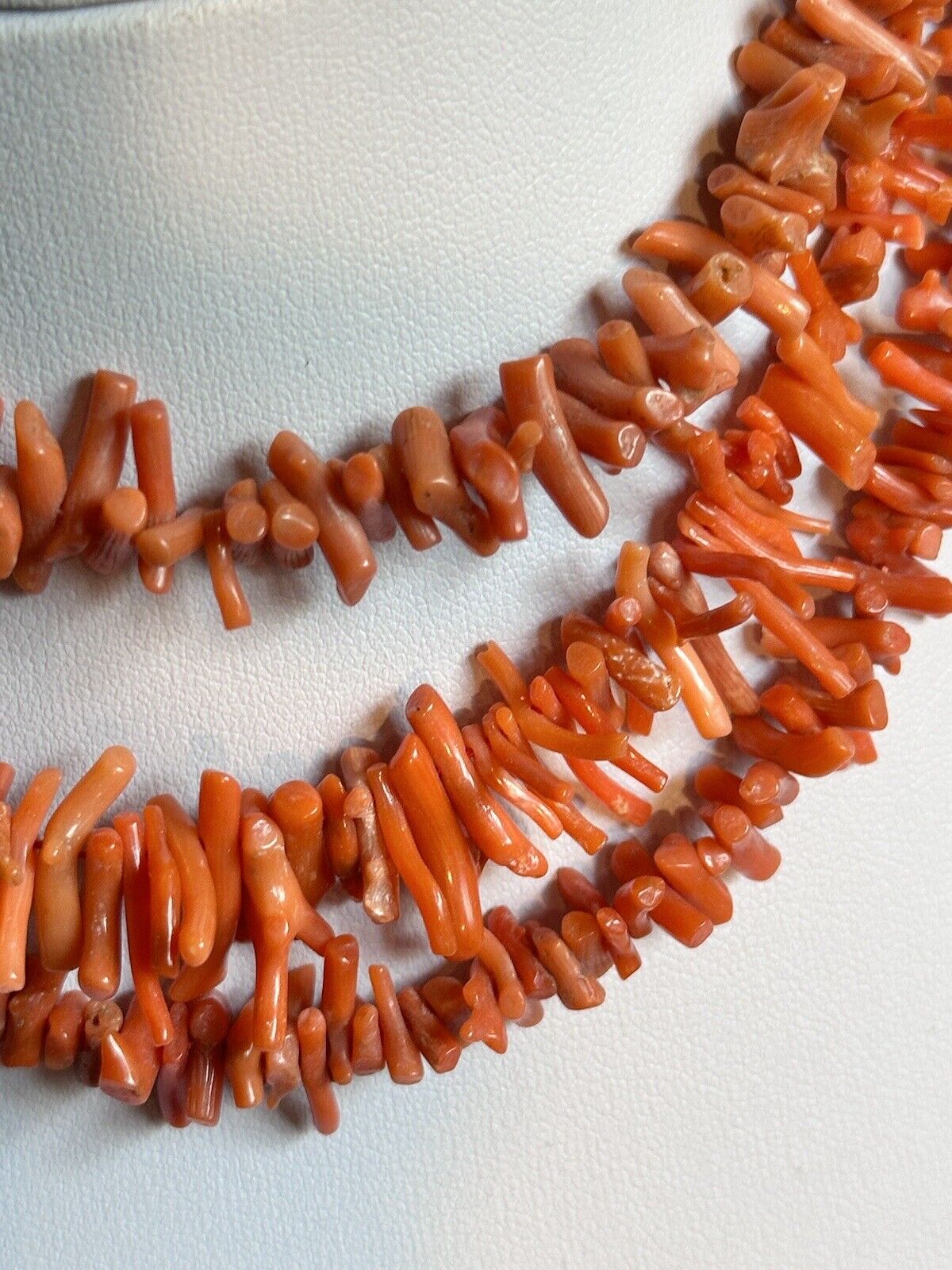 3 Vintage Red Coral Branch Necklaces