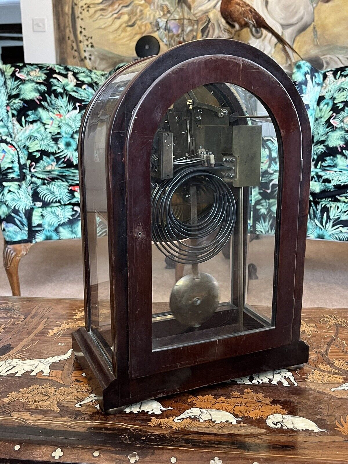 Quarter Striking Victorian glass Table Clock, Amazing Quality.
