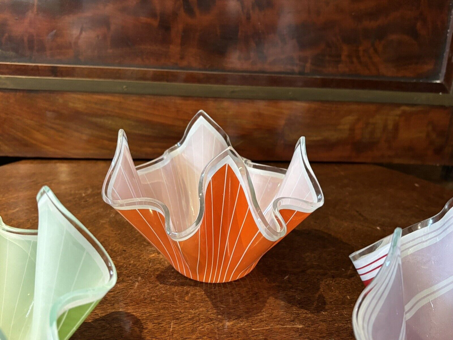 Mid Century Glass Hankkerchief Bowls