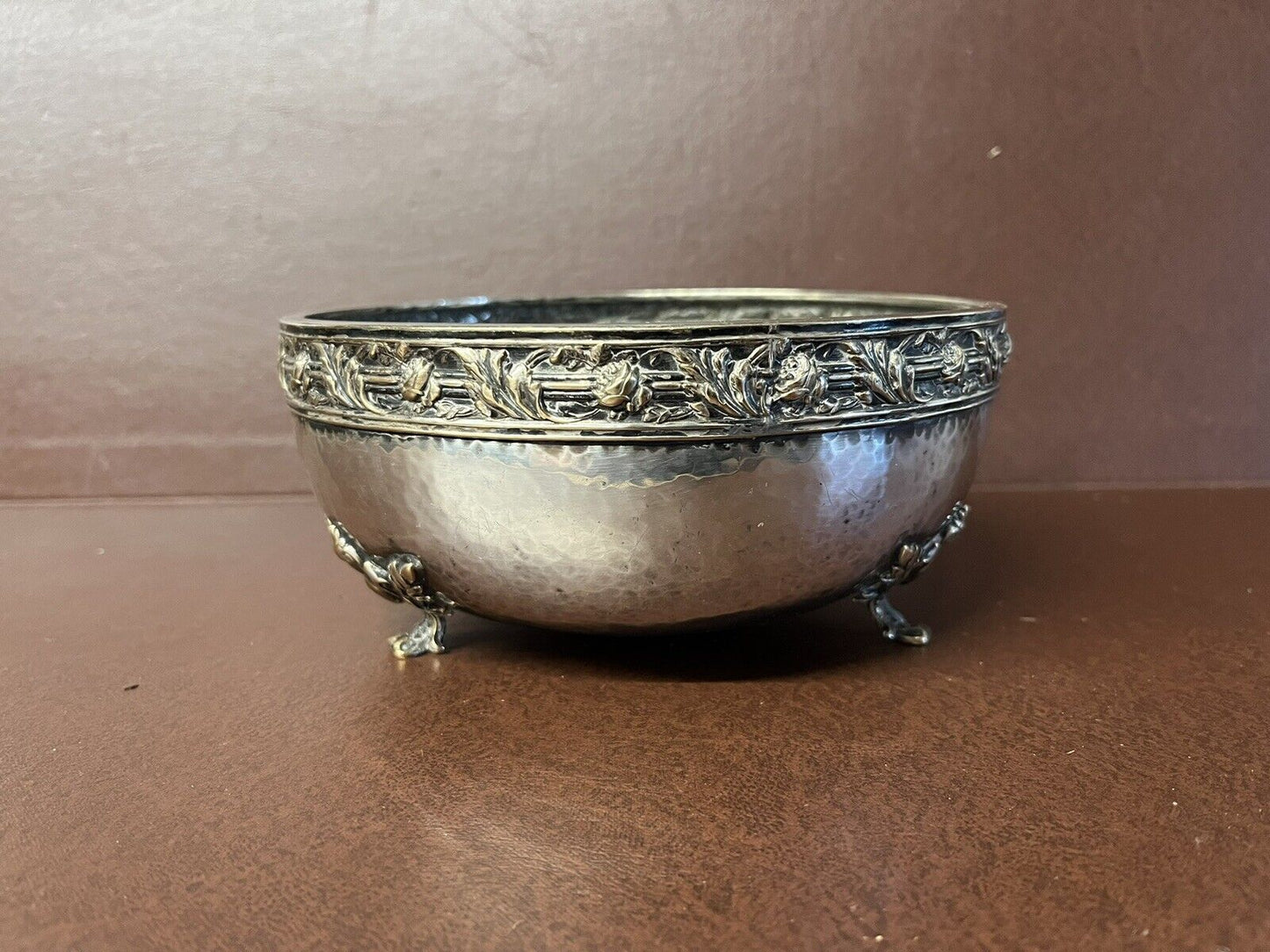Arts & Crafts 2 Handle Silver Plate Fruit Bowl