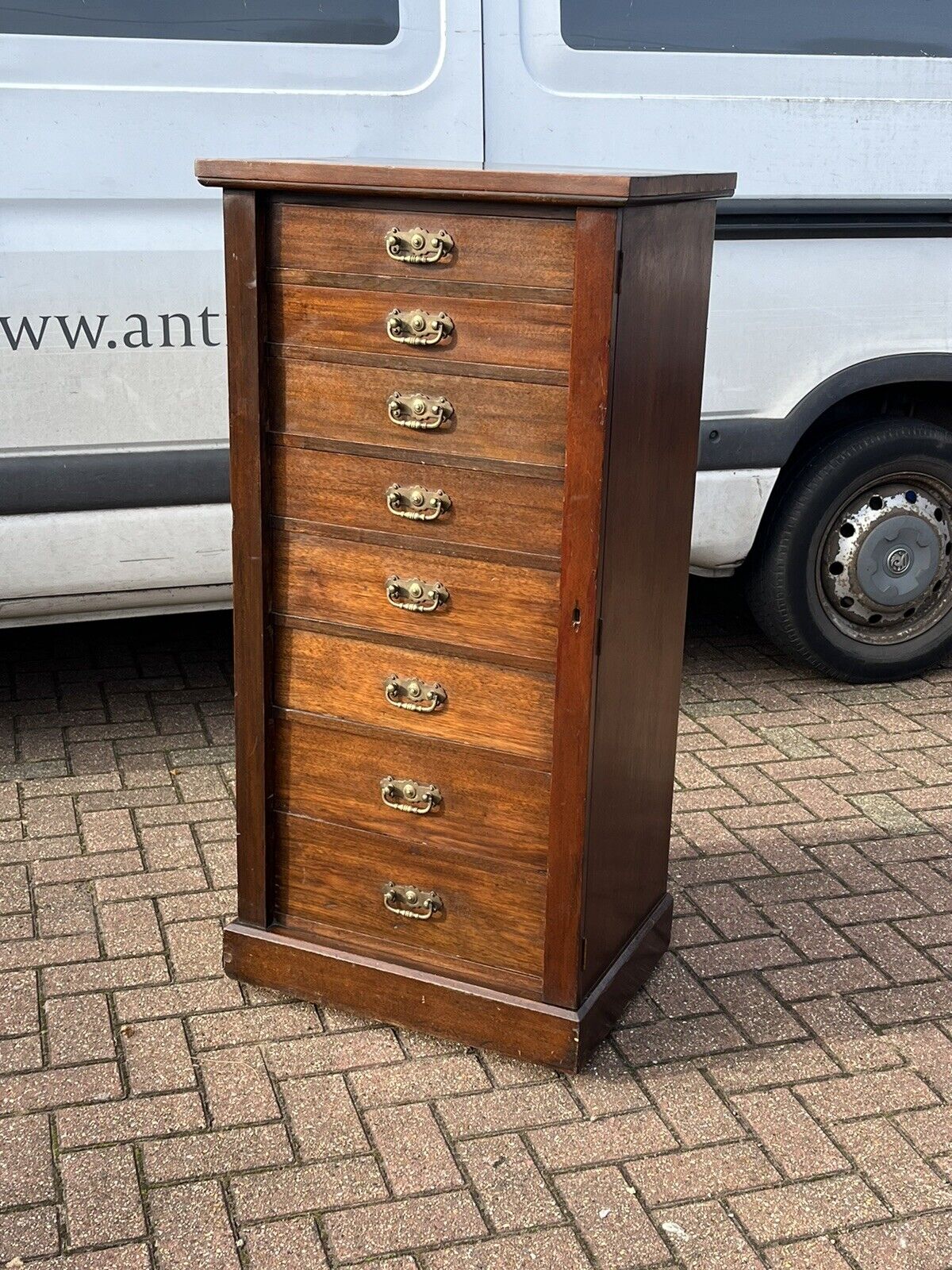 Edwardian Mahogany Wellington Chest. Large In Size