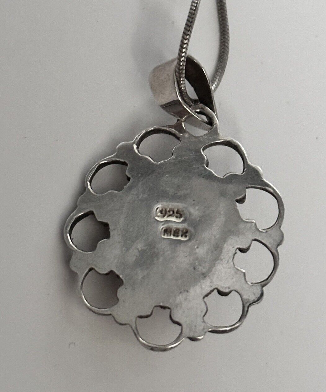 Vintage Sterling Silver Dragons Breath Pendant Necklace Mexico