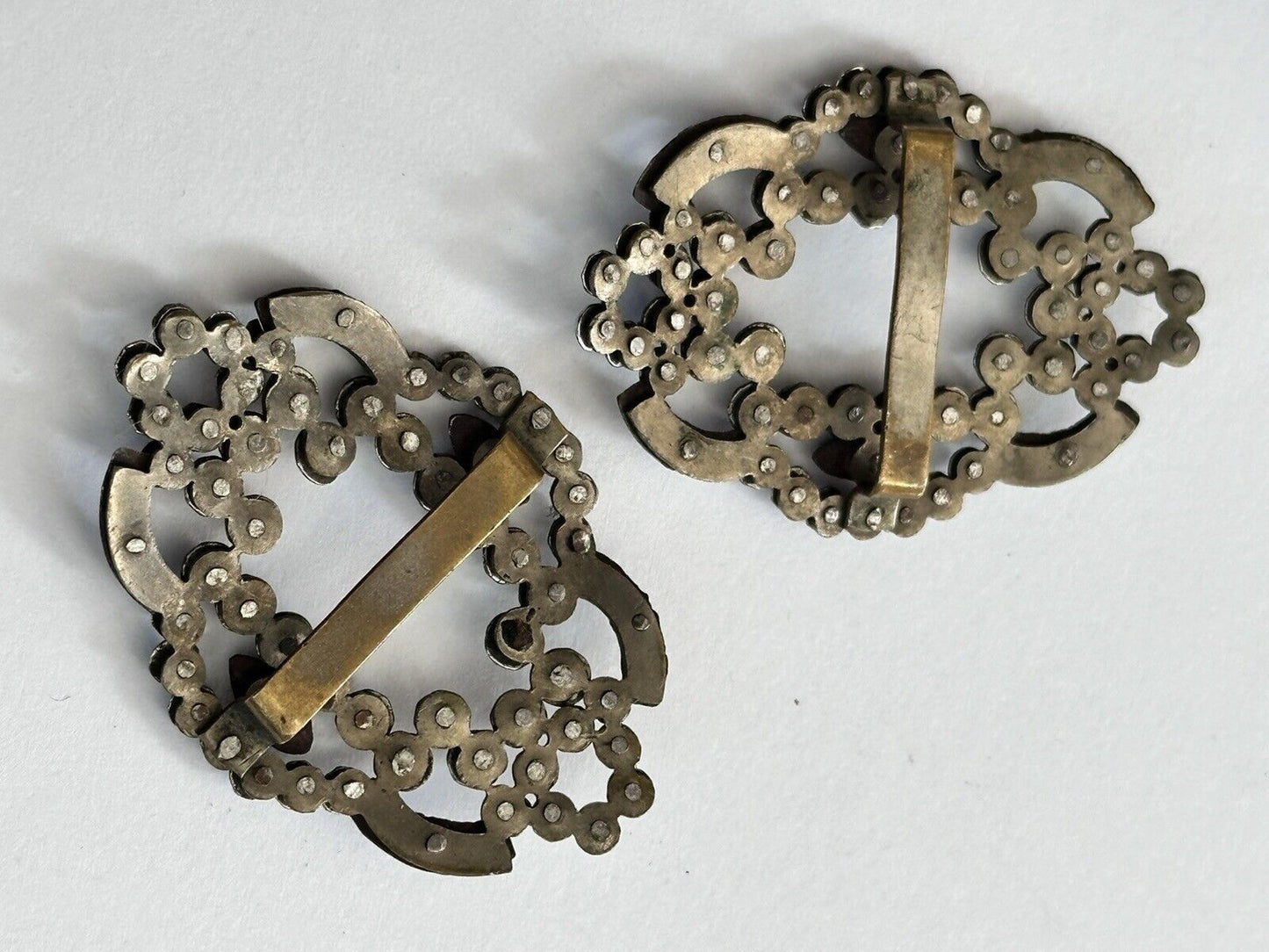 Antique Georgian Cut Steel Buckles Pair