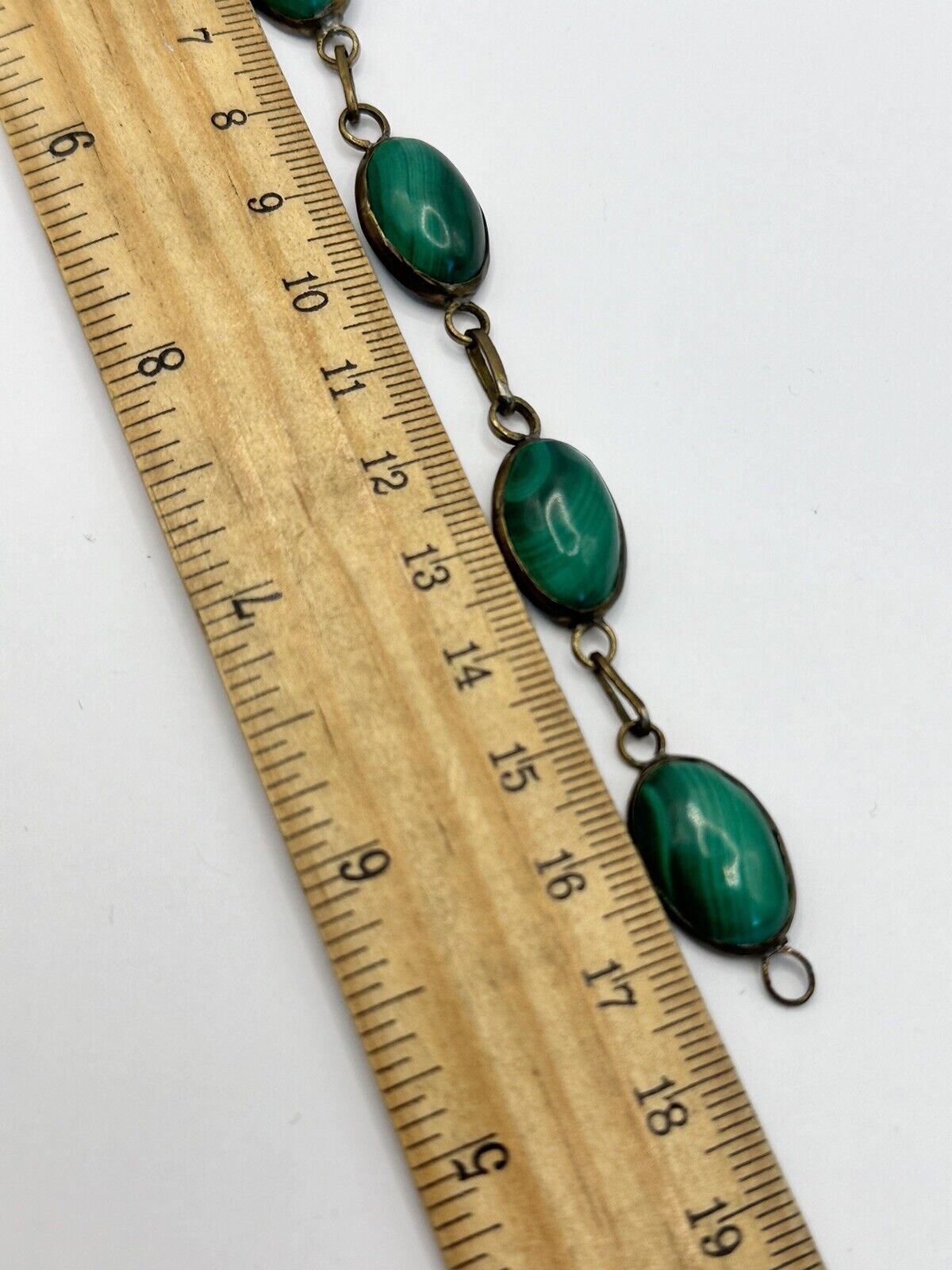 Vintage Malachite Cabochon Bracelet