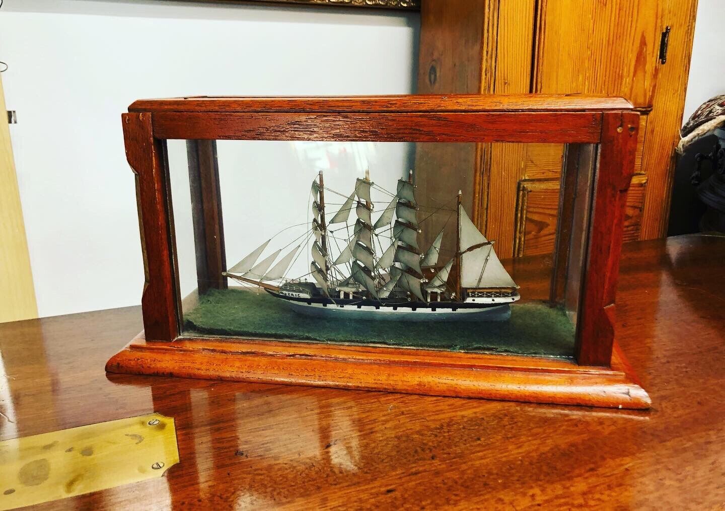 Glass Cased Maritime Model Ship, Very Detailed