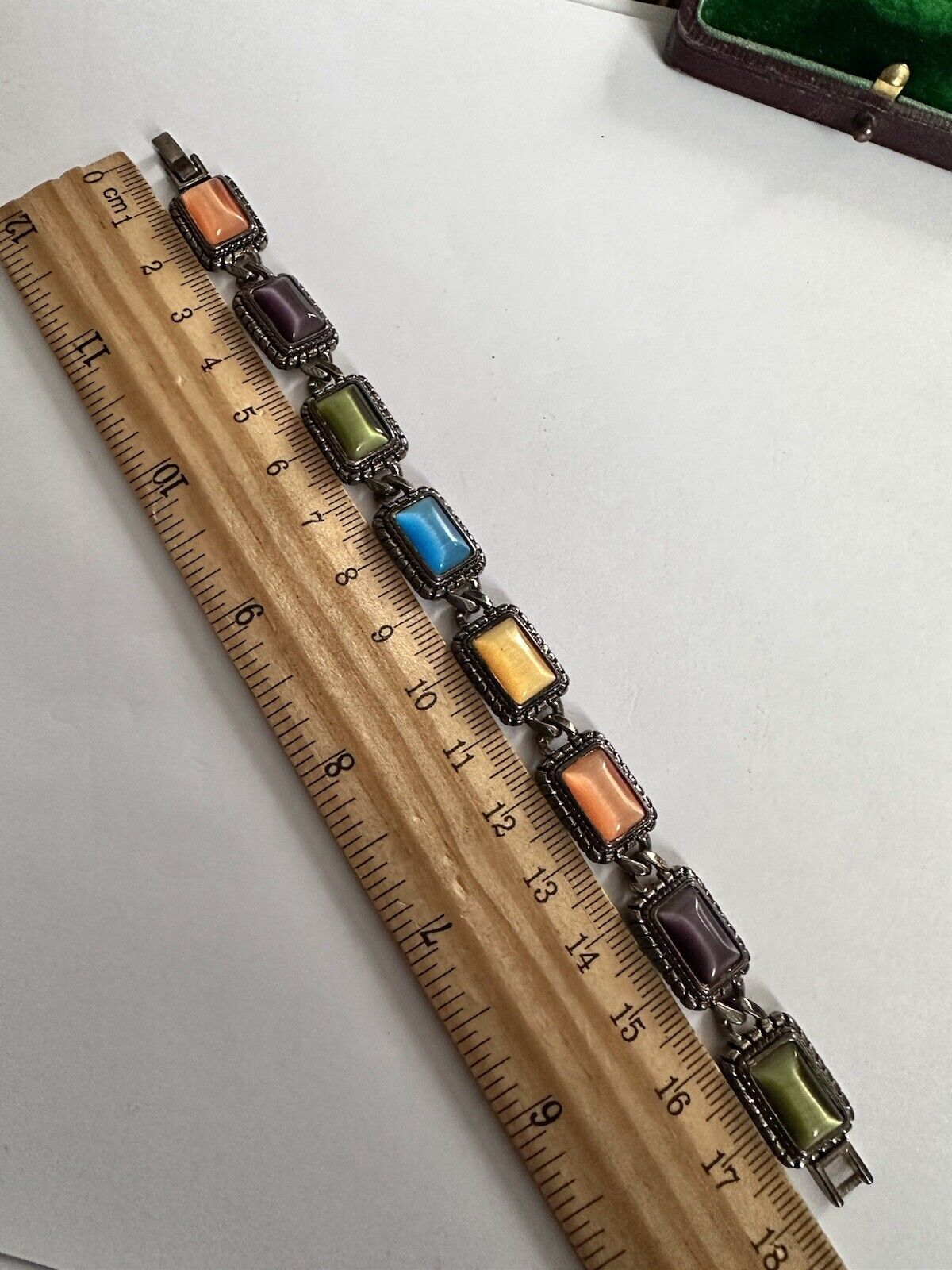 Vintage Multicoloured Satin Stone Bracelet