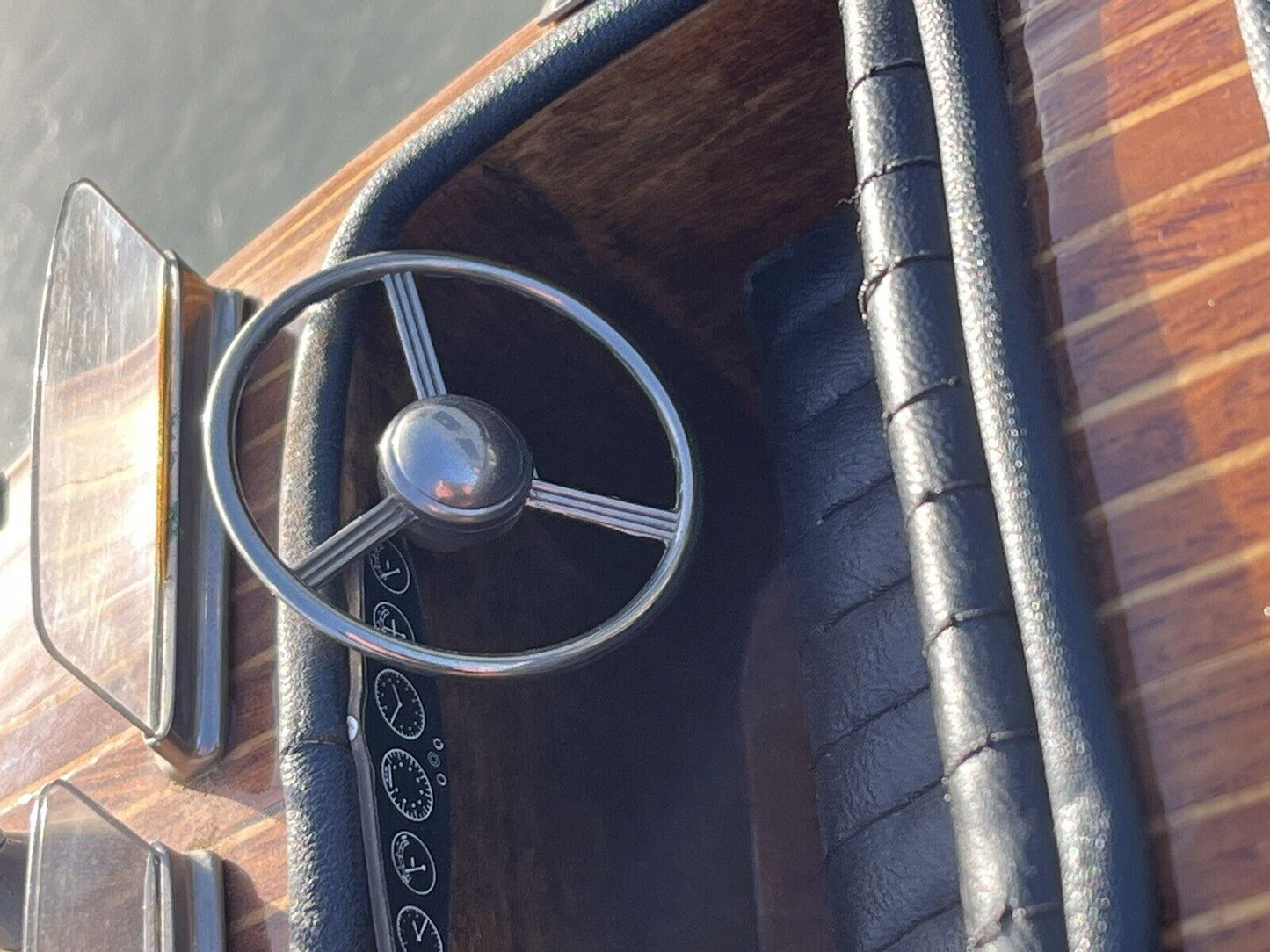 Large Highly Detailed Wooden Model Of A Motor Boat