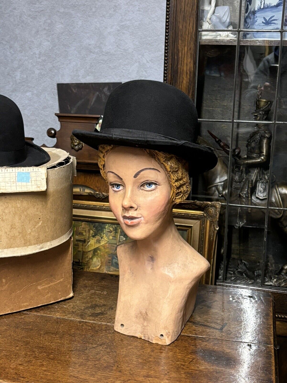 Art Deco Milliners Head, Heavy Pottery Model, Superb Quality