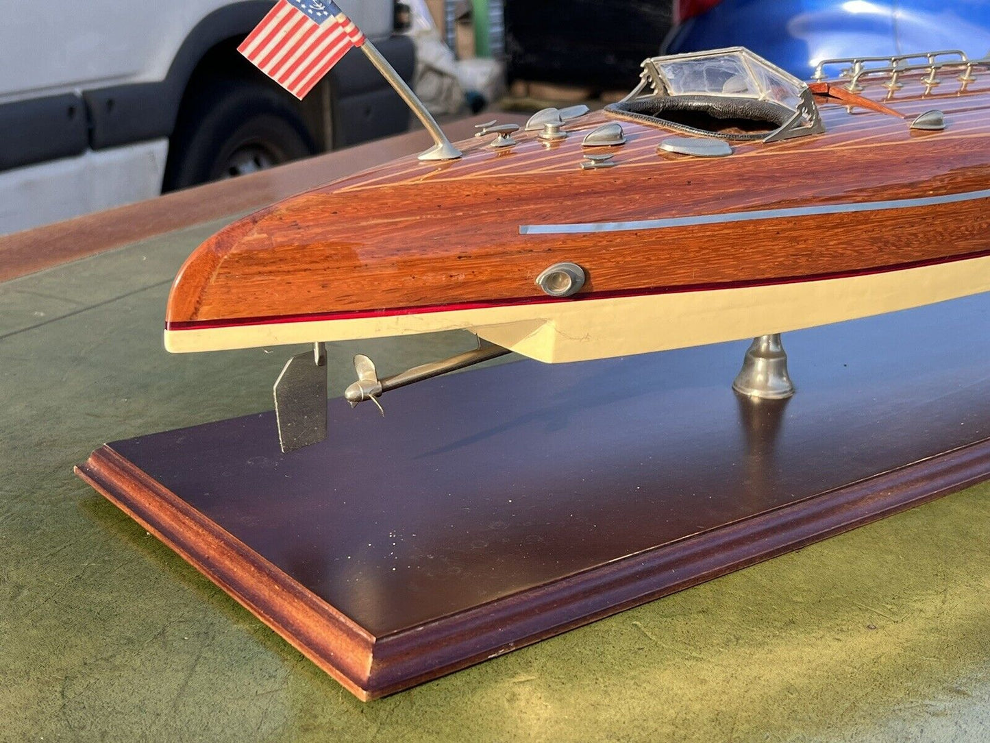 Large Highly Detailed Wooden Model Of A Boat
