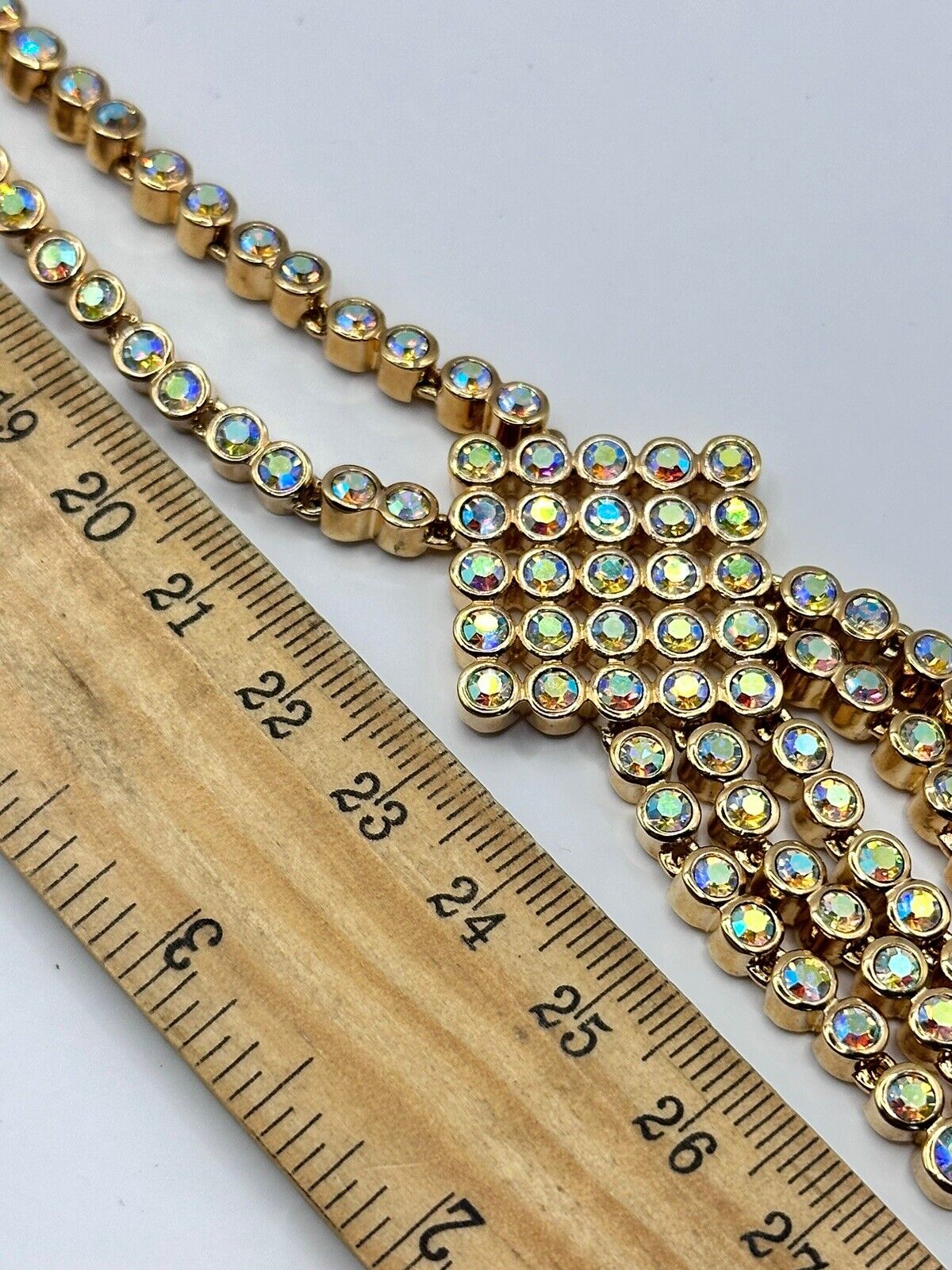 Statement Gold Plated Aurora Borealis Made With Swarovski Crystals New Old Stock