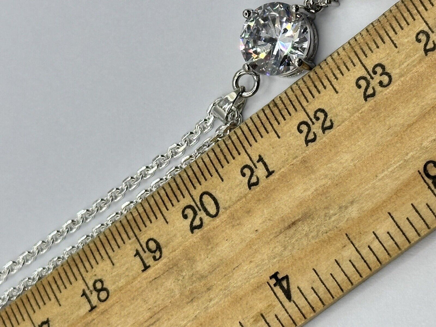 Rhodium Plated Necklace Made With Clear Purple Swarovski Crystals New Old Stock
