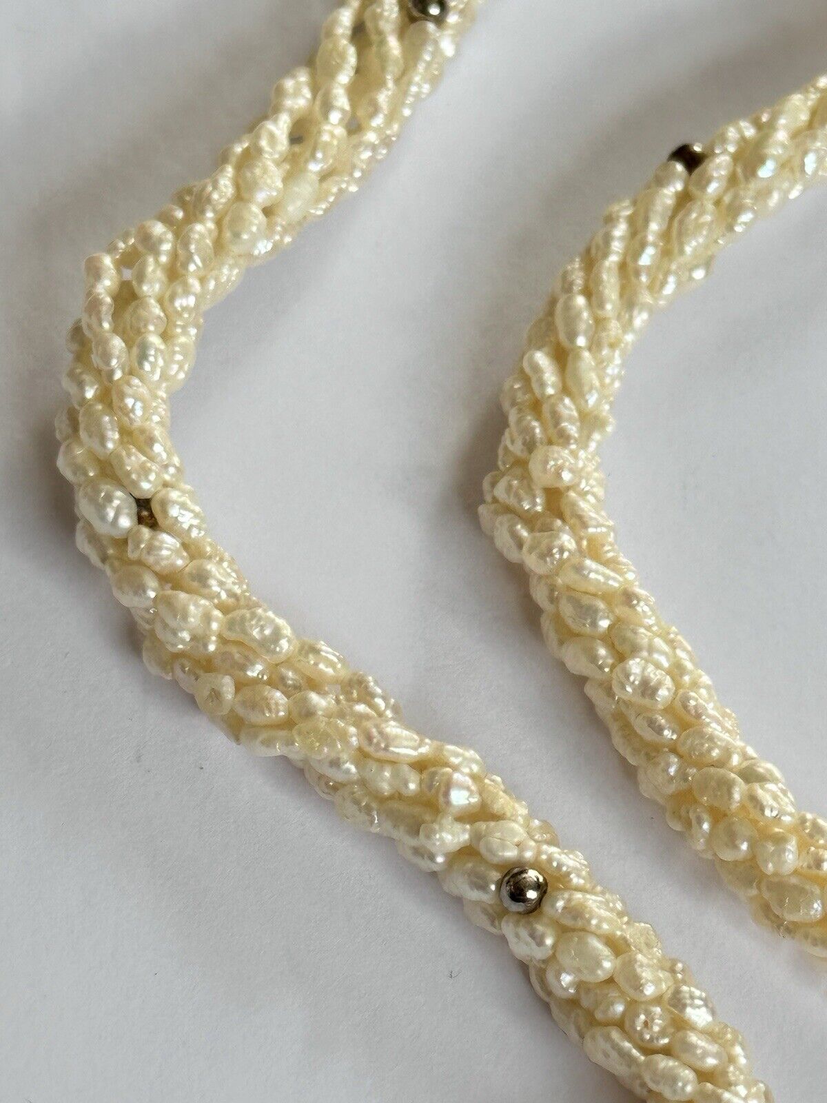 Vintage Multi Strand Cluster Pearls With Gilded Silver Clasp