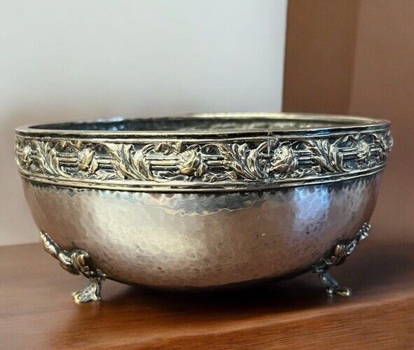 Arts & Crafts 2 Handle Silver Plate Fruit Bowl
