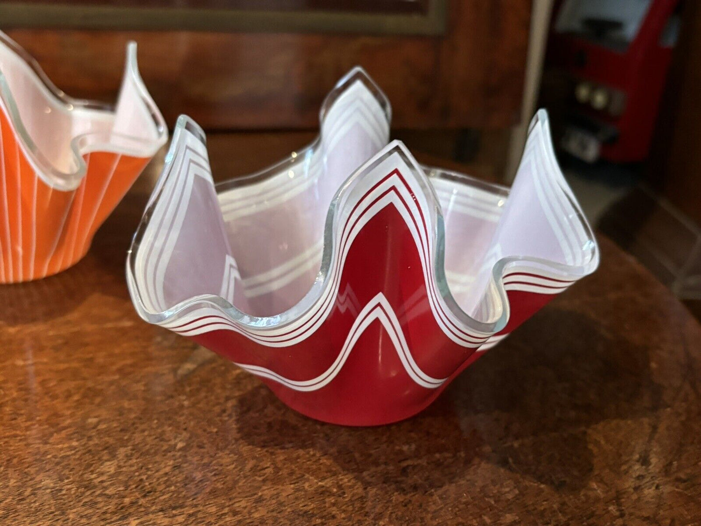 Mid Century Glass Hankkerchief Bowls