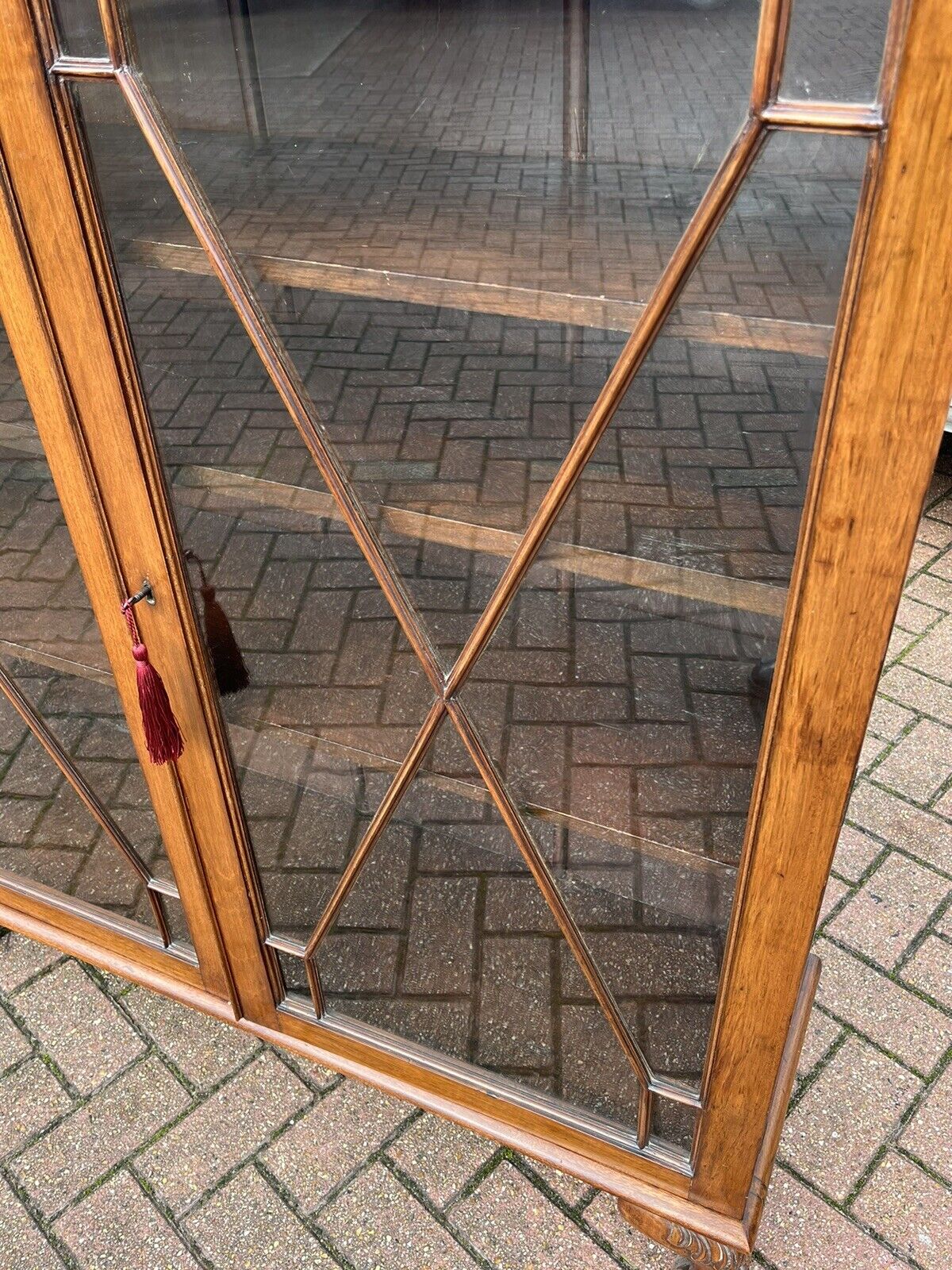 Antique Mahogany Bookcase With Adjustable Shelves