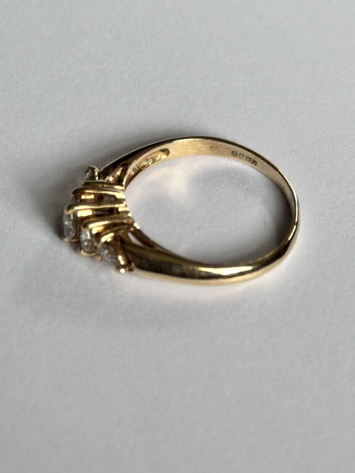 Vintage 18ct Gold Marquise Pear 0.50ct Diamond Ring Size N1/2