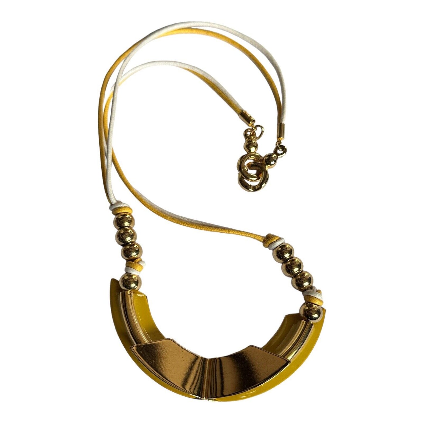 Vintage 1980s Gold Tone Yellow Necklace
