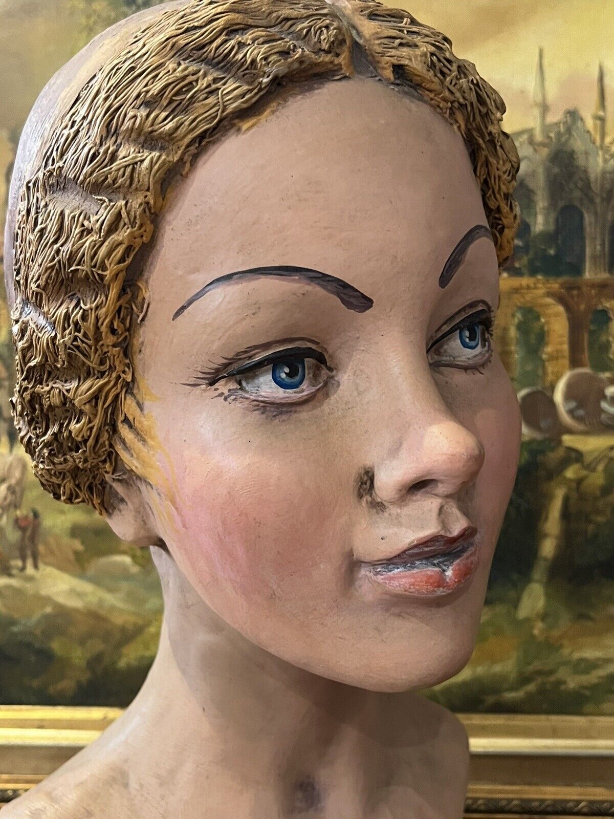 Art Deco Milliners Head, Heavy Pottery Model, Superb Quality