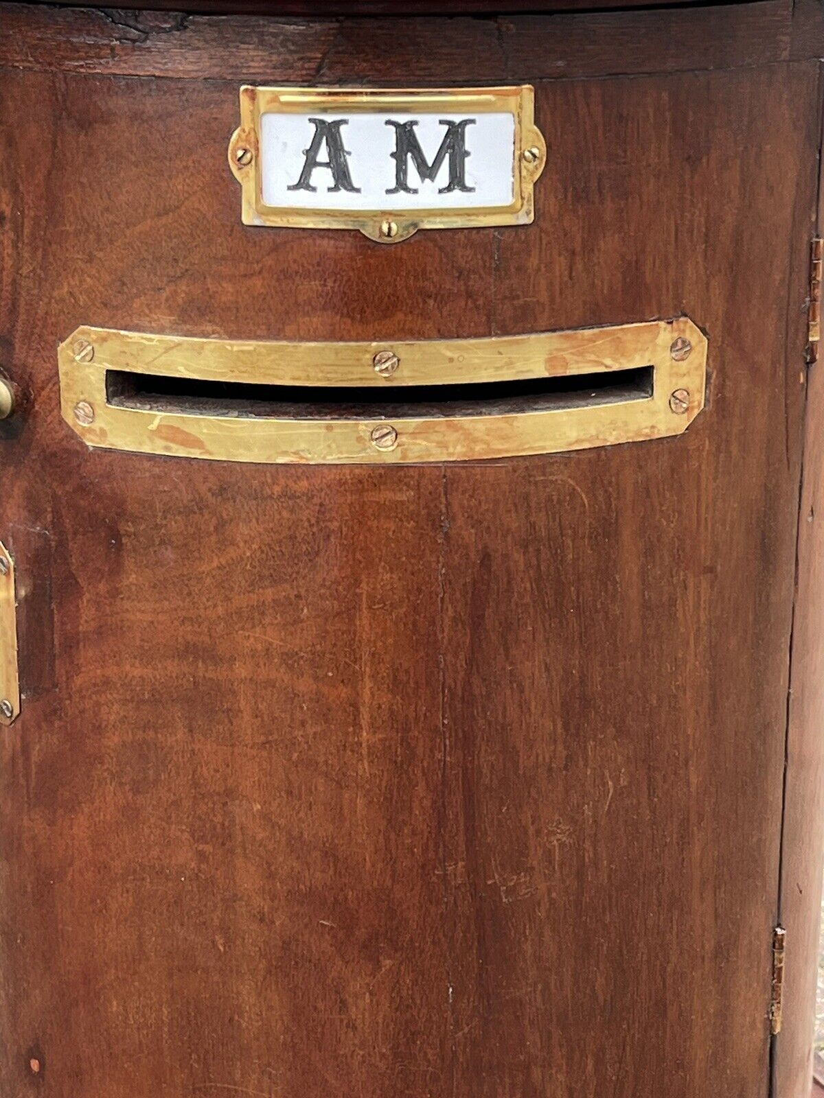 Antique Country House Letter/ Pillar Box, With Working Key & Lock. LARGE IN SIZE